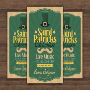 圣帕特里克庆典活动海报传单模板 Saint Patricks Celebration Flyer