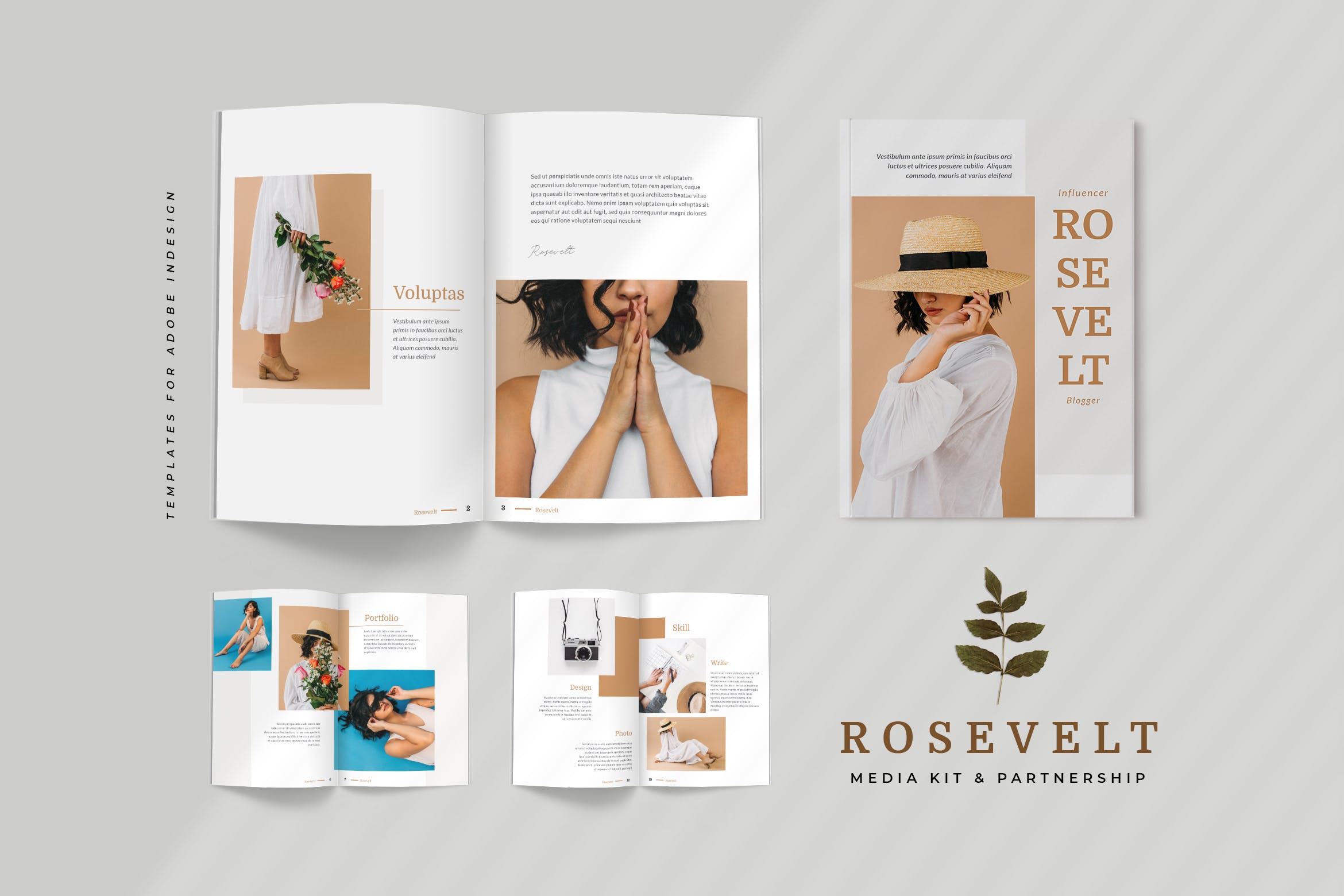 品牌形象塑造媒体宣传画册设计模板 Rosevelt – Media / Press Kit  Template