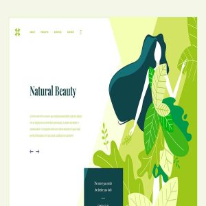 女性护肤品品牌网站设计概念插画素材 Beauty Web Page Design Template