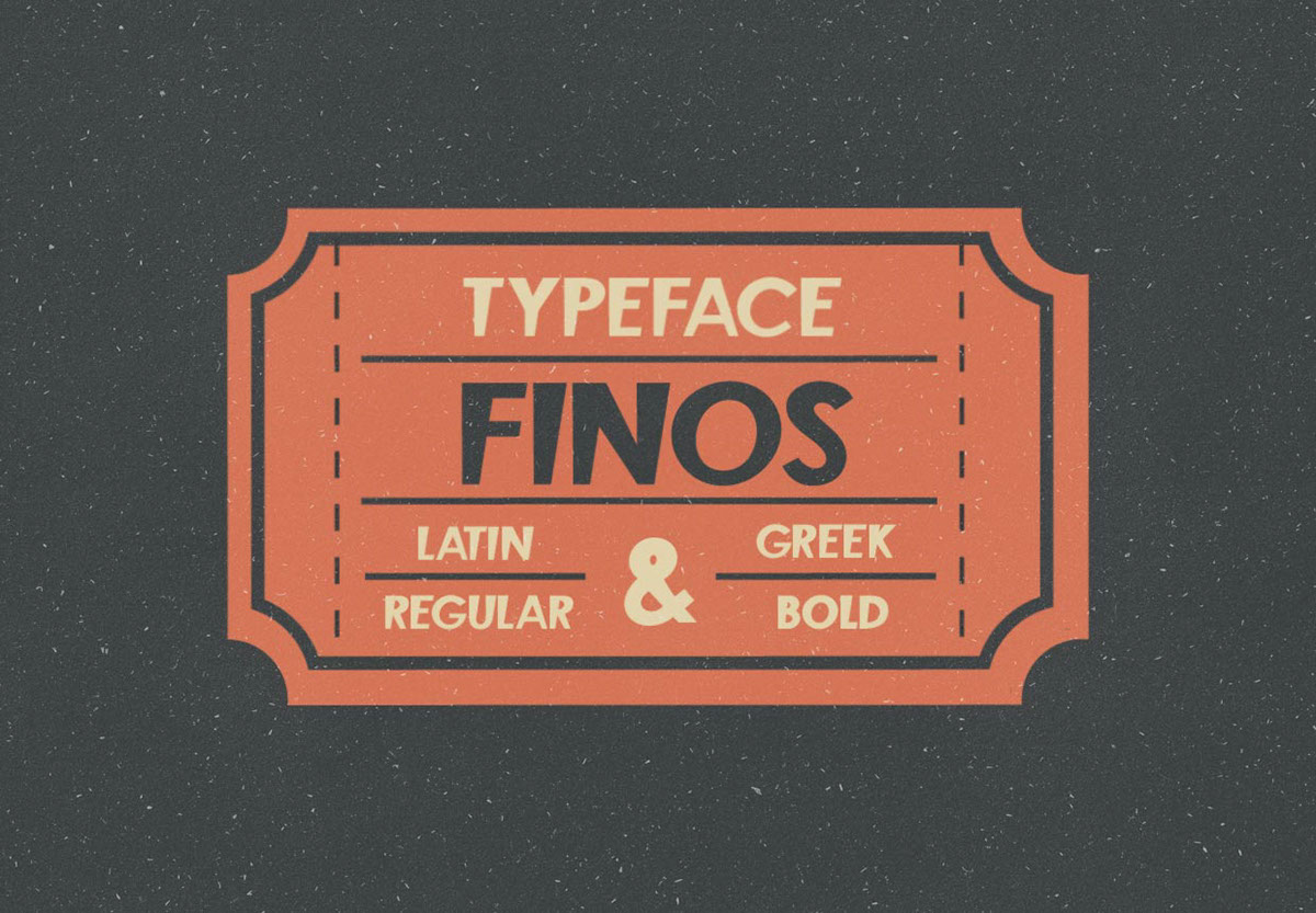 复古设计风格底部变窄英文无衬线字体 Finos Typeface