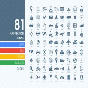 81枚交通导航主题图标 81 navigation icons