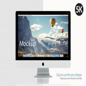 iMac苹果一体机桌面设计展示样机 Apple iMac Mockup on white插图1