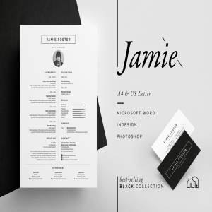 简约对称简历设计模板 Jamie – Resume/CV