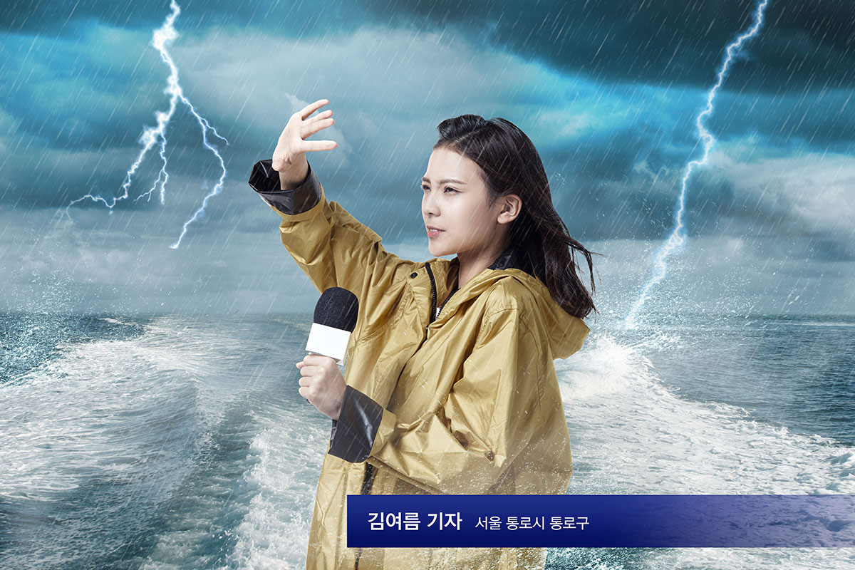 雷暴台风恶劣天气场景海报素材