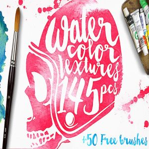145手工制作水彩纹理套装 Watercolor Textures + BONUS