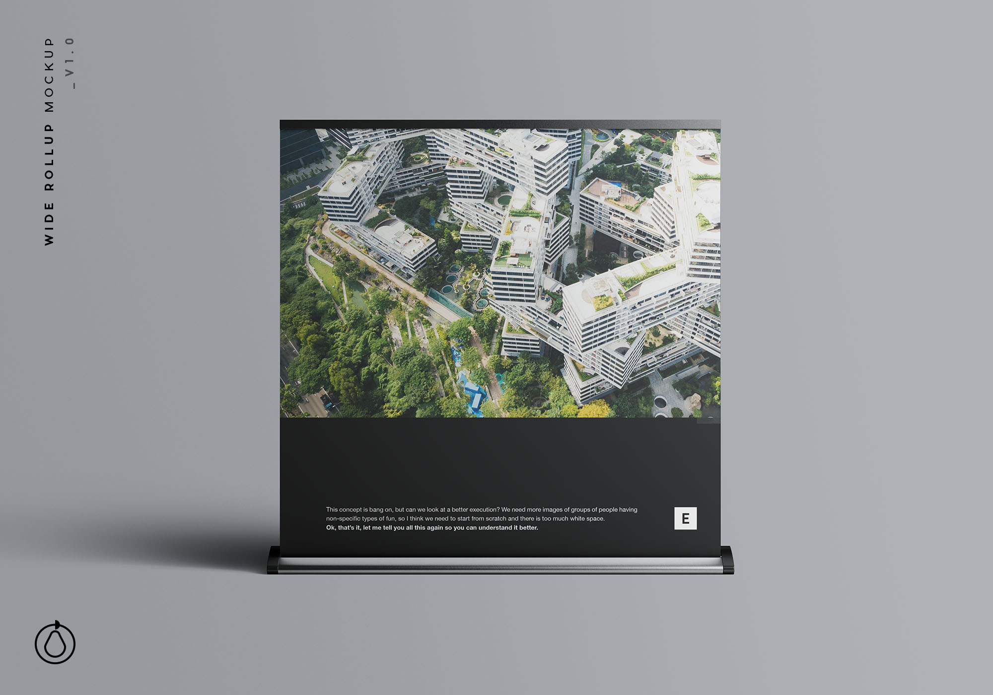 立式方形海报展架PSD样机模板 Wide Rollup Mockup