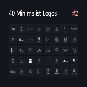40款多用途的极简标志Logo模板V.2 40 Minimalist Logos Vol. 2插图1