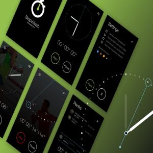 独具创意的秒表页面设计图 Stopwatch Kit Sketch Freebie