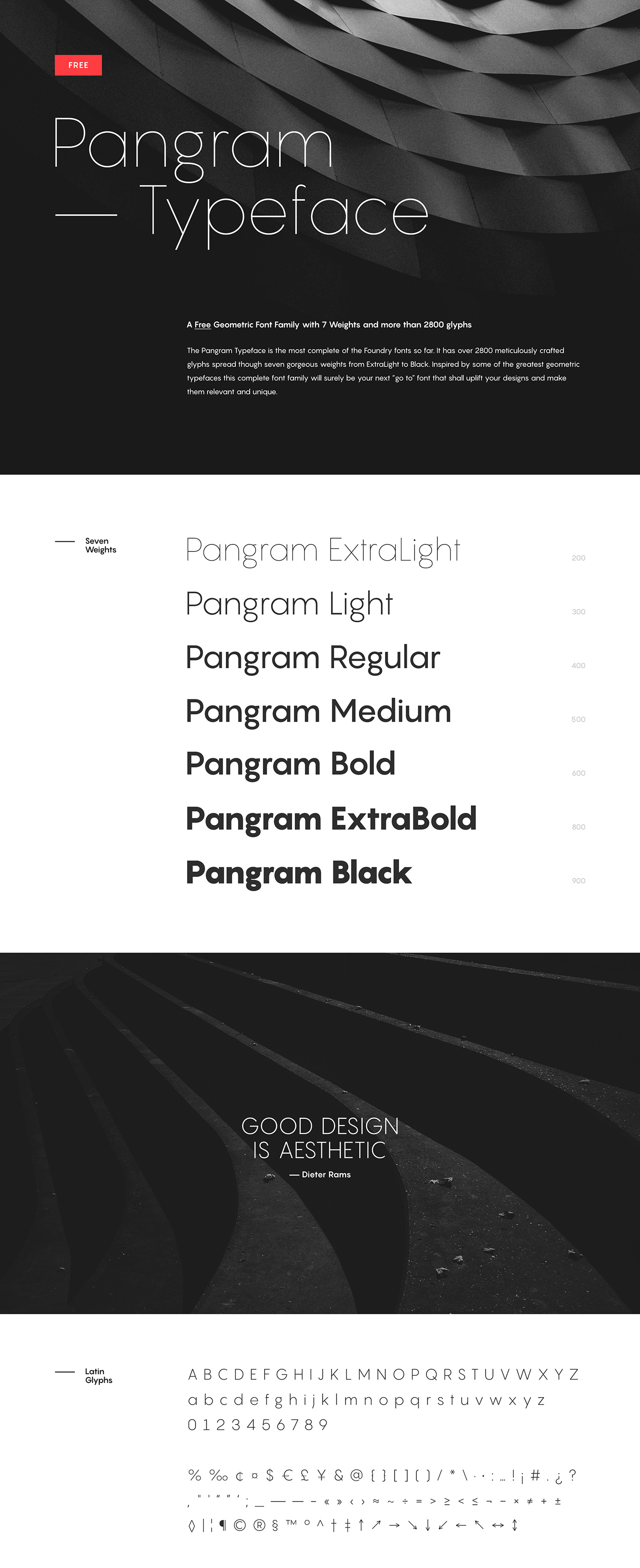 免费无衬线英文字体 Pangram Sans Font Family（多种规格）