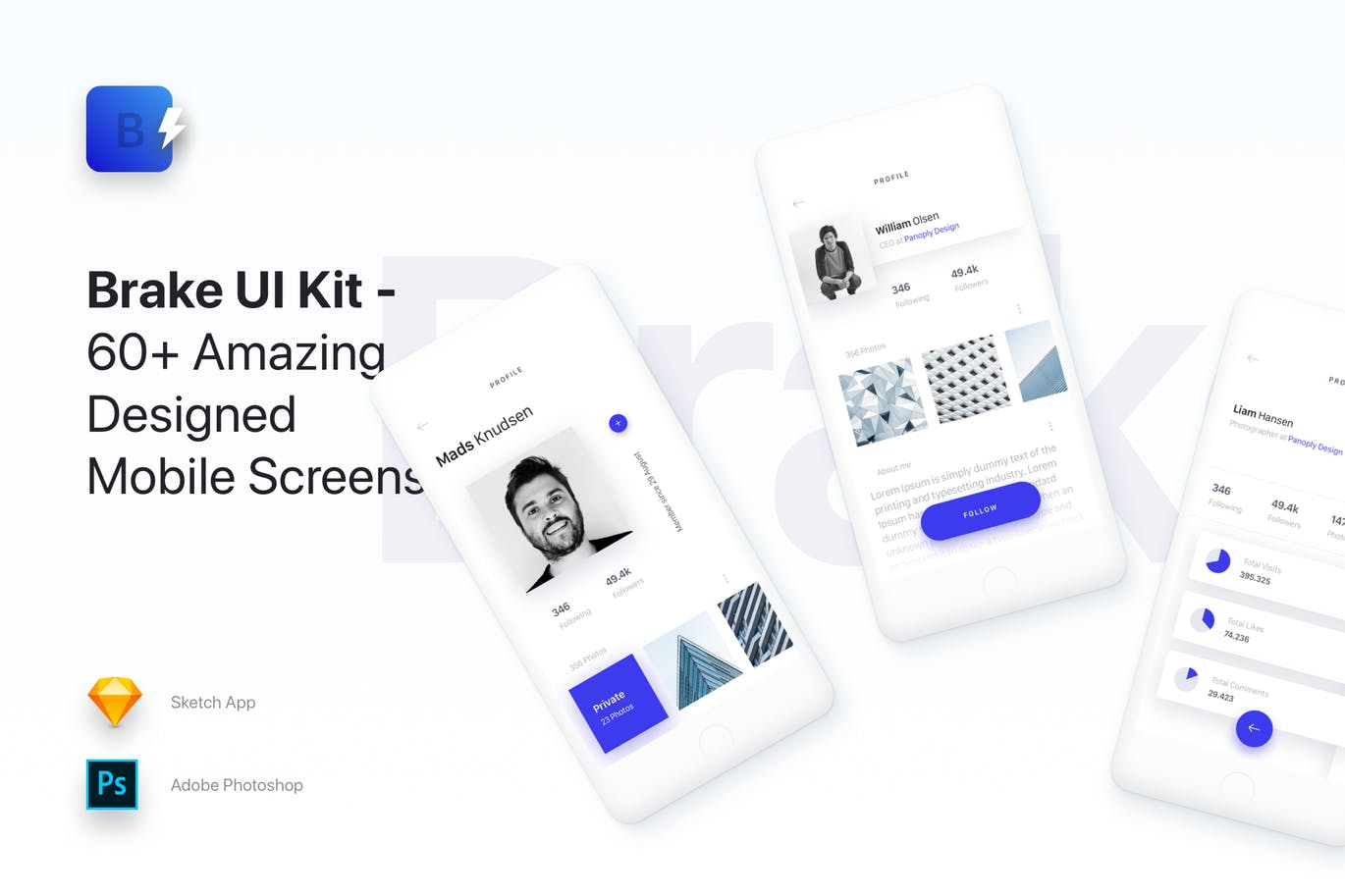 Material Design设计规范iOS应用UI设计套件 Brake UI Kit