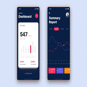 APP应用统计汇总报表用户界面设计模板 Summary Report Statistics UI mobile App