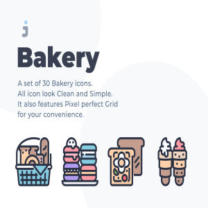 30个有趣的烘焙面包图标套装下载[Ai]