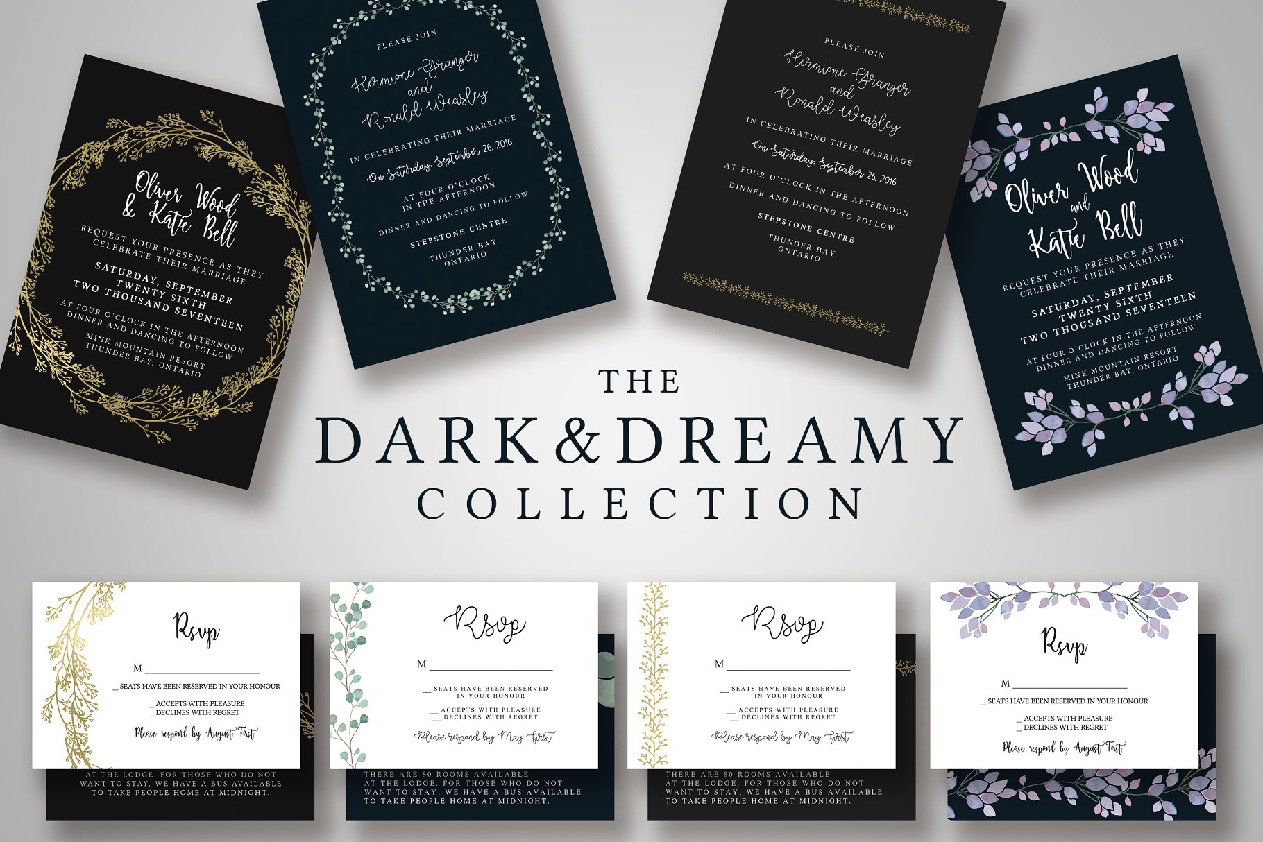 黑暗梦幻婚礼邀请函套装 Dark & Dreamy Invitation Collection