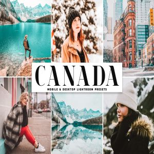 高对比度哑光/橙色/蓝绿色柔和色调LR预设 Canada Mobile & Desktop Lightroom Presets