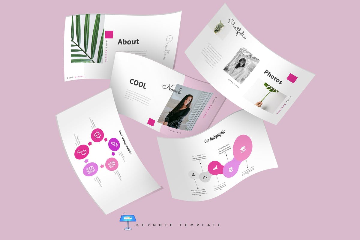 女性品牌文案策划Keynote幻灯片演示模板 Nomb – Keynote Template