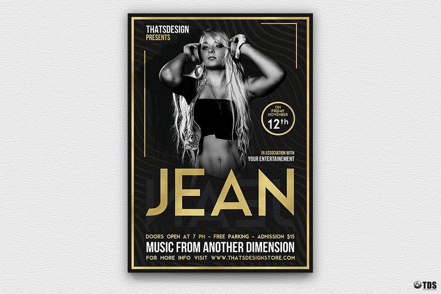 DJ音乐活动海报设计模板 DJ Session Flyer PSD V4