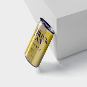 小型饮料易拉罐外观设计样机模板 Small Drink Can Mock-Up