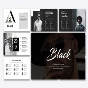 黑色极简PPT模版下载[key]