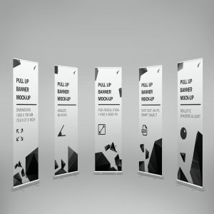 招聘/开业/宣传易拉宝海报设计样机模板 Pull-Up Banner Stand Mock-Up