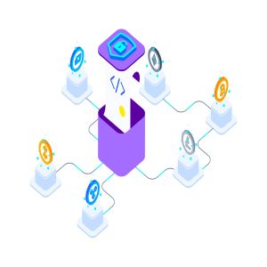 区块链技术智能合约概念插画素材v2 Smart Contract on Blockchain Isometric  2 – TU