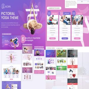 瑜伽健身舞蹈运动网站设计PSD模板 Aasana Yoga Fitness Gym Dance Health PSD