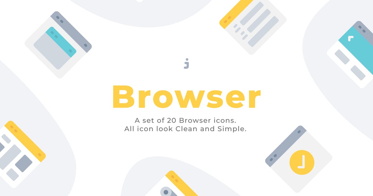 20枚浏览器主题扁平化矢量图标下载 20 Browser icons – Flat