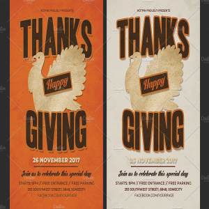现代感恩节传单海报设计模板 Thanksgiving Flyer Template