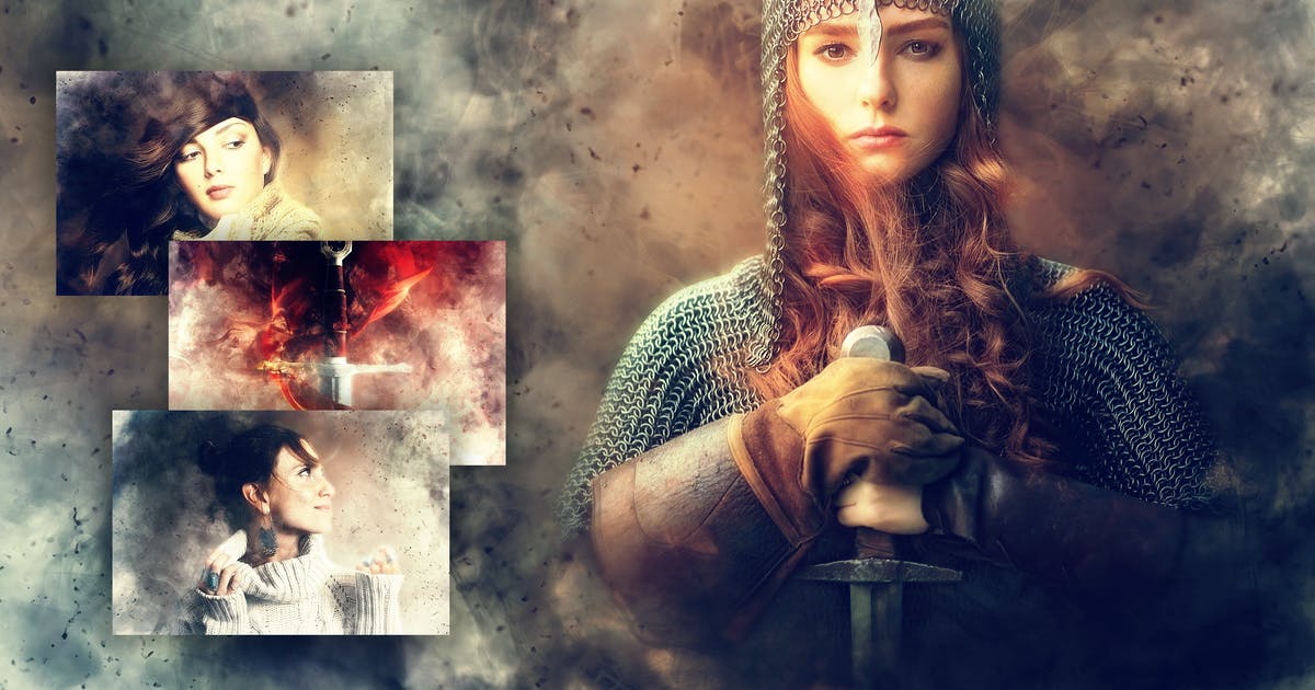 震撼战争烟雾效果照片处理PS动作 Haze Photoshop Action CS4+