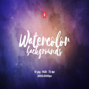 10款色彩斑斓水彩绘画颜料肌理纹理素材 Watercolor Backgrounds