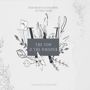 优雅风格手绘花卉插图&字母素材 Floral Alphabet & Illustrations