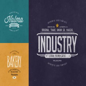 复古文字Logo设计模板 Retro Logo Templates V.06