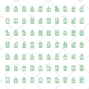 175+建筑工程线条图标素材 175+ Building Line Icons