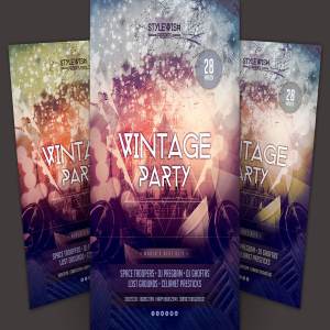 复古元素派对活动传单模板 Vintage Party Flyer Template