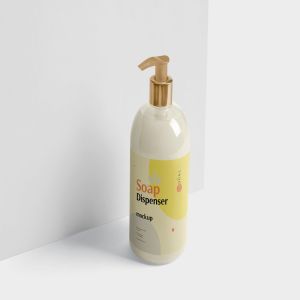 沐浴露/洗发水按压瓶外观设计样机 Soap Dispenser Mockup – Round Shape