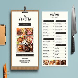 西餐厅菜单模板设计PSD素材 Simple Restaurant Food Menu Package