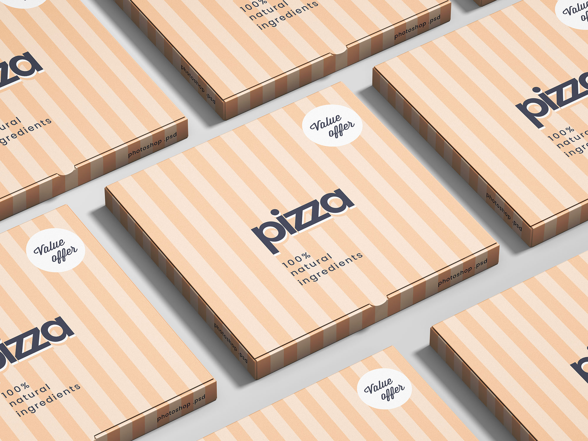 披萨盒包装外观设计效果图样机 Pizza Box Mockup