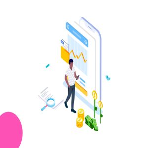 财务成本管理金融业务场景等距概念插画v4 Track Financial Costs Isometric Illustration – FV