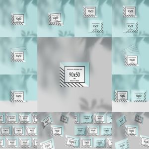 简约设计90x50mm企业公司名片设计样机模板 90x50mm Horizontal Business Cards Mockups vol.1