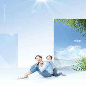 夏季亲子旅行宣传创意海报设计