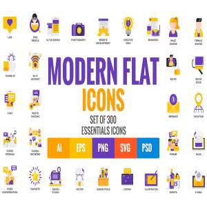 配色大胆前卫现代矢量图标合集 Big Collection of Modern icons