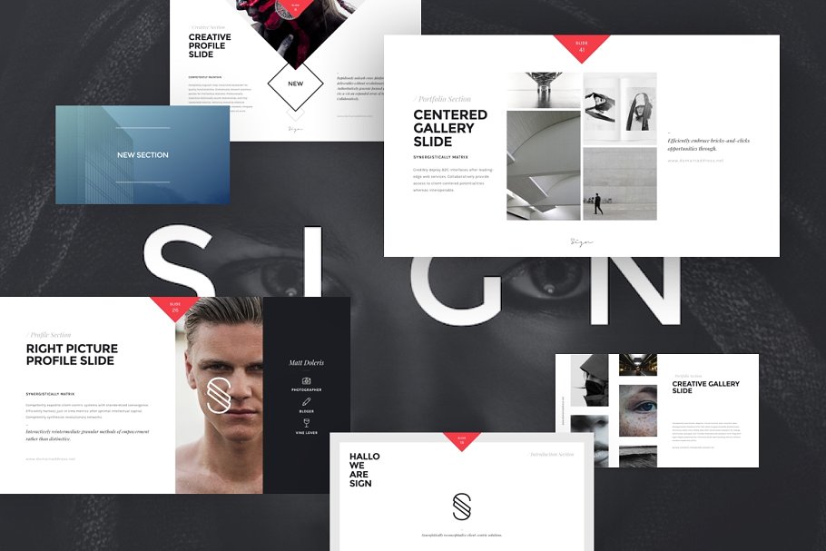 100+页创意视觉 Keynote 幻灯片模板 SIGN Keynote Presentation Template