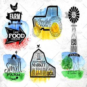 农场元素手绘插画 Farm Graphics