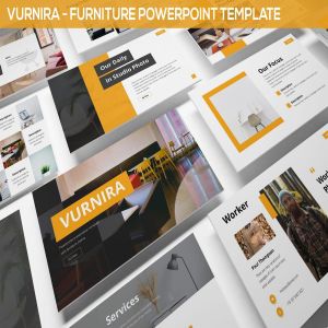 家居装饰设计PPT幻灯片模板素材 Vurnira – Furniture Powerpoint Template