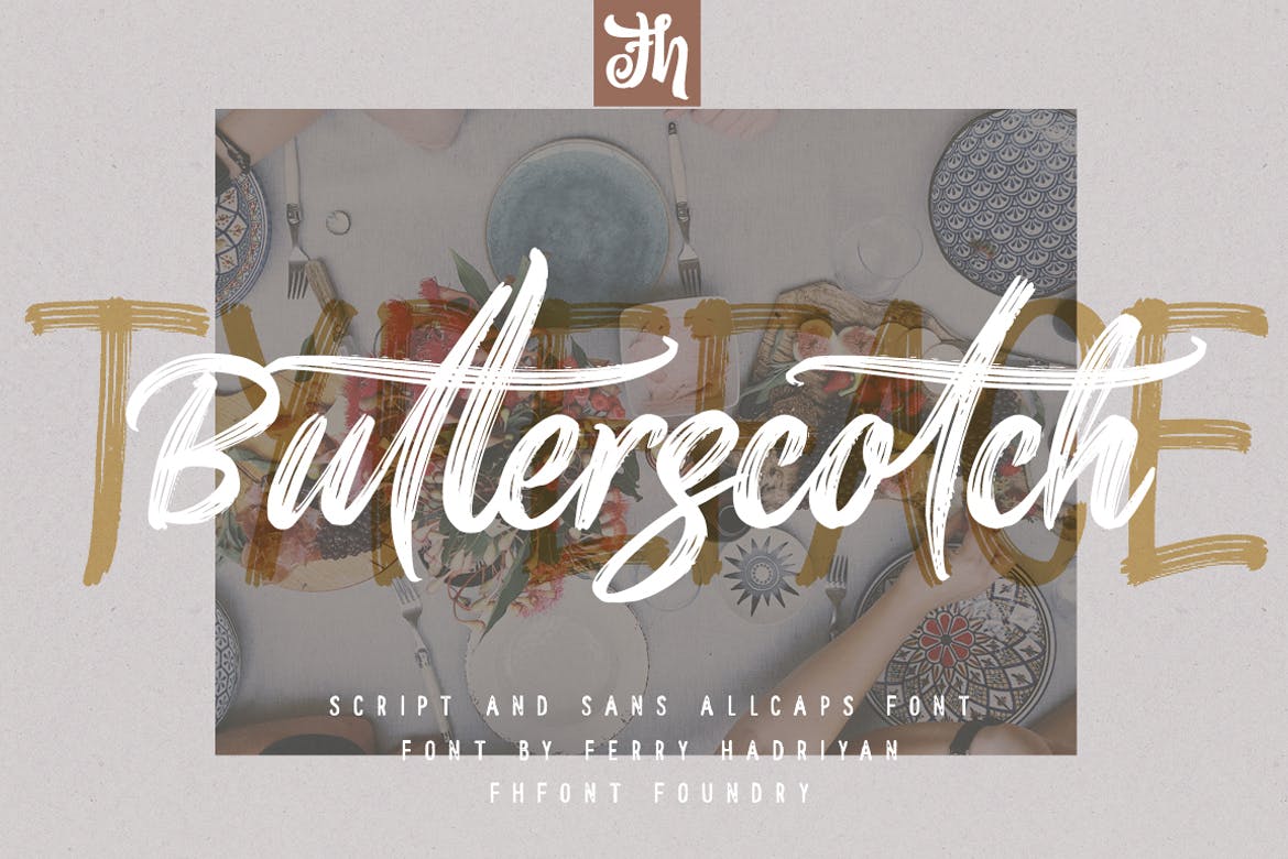 硬笔刷书写风格英文手写艺术字体 Butterscotch – Handwritten Font