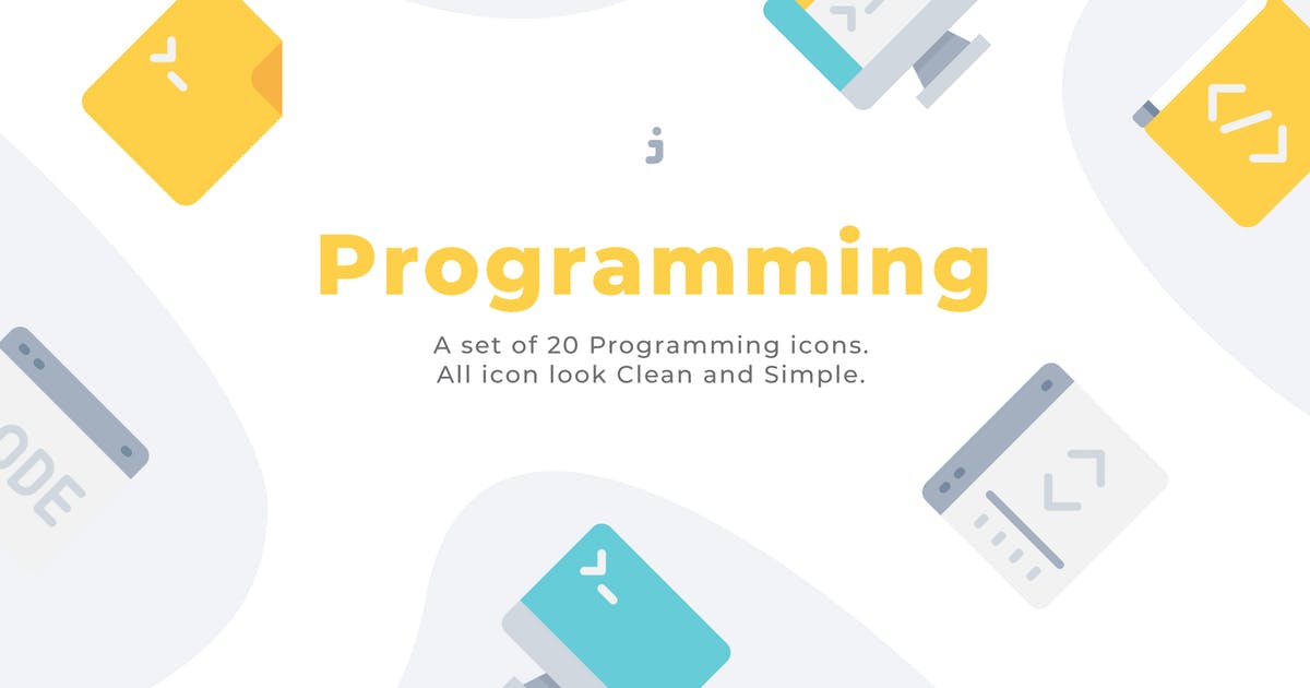 20款计算机编程开发主题扁平化图标 20 Programming icons – Flat