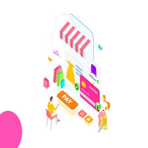 在线支付金融业务场景等距概念插画v1 Online Payment by Finance Isometric – FV