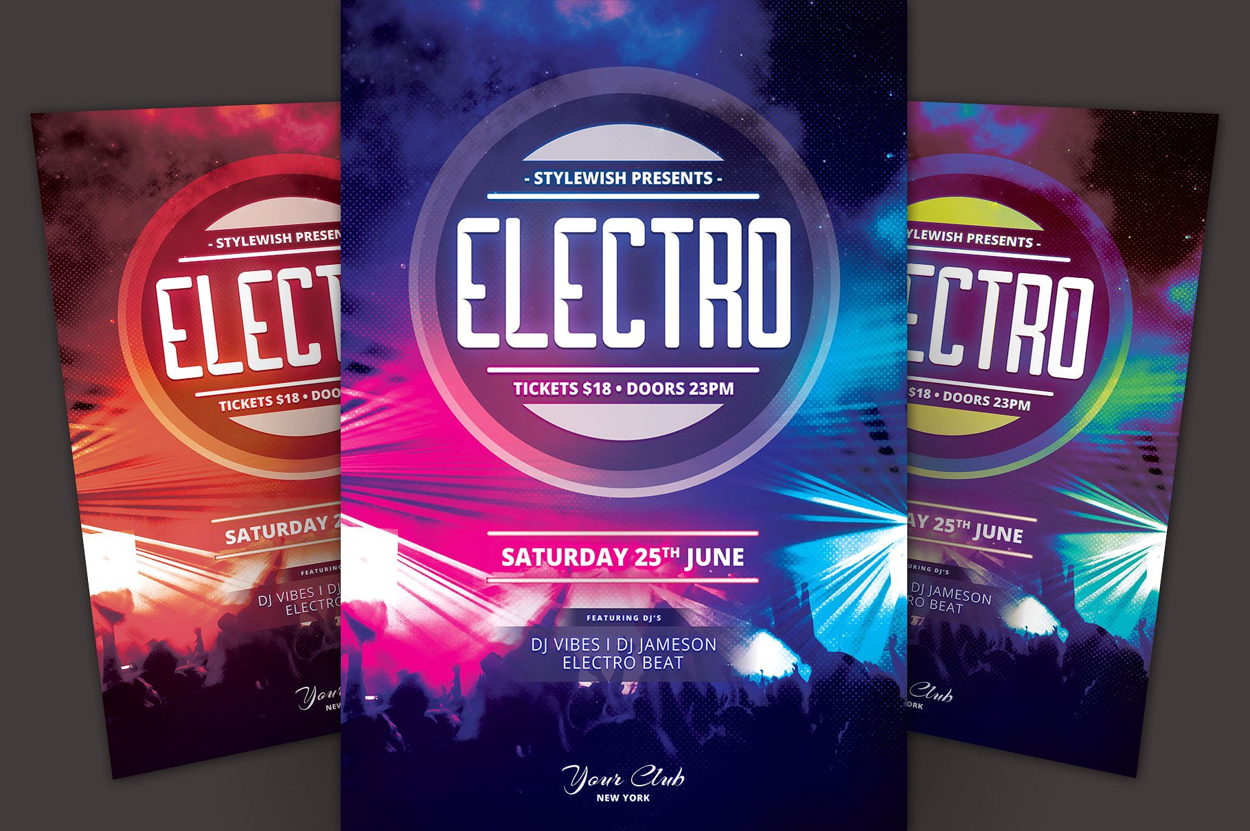 夜总会电音活动宣传传单模板 Electro Flyer Template