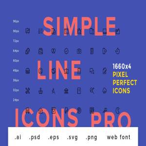 多种规格简约线条图标合集 Simple Line Icons Pro