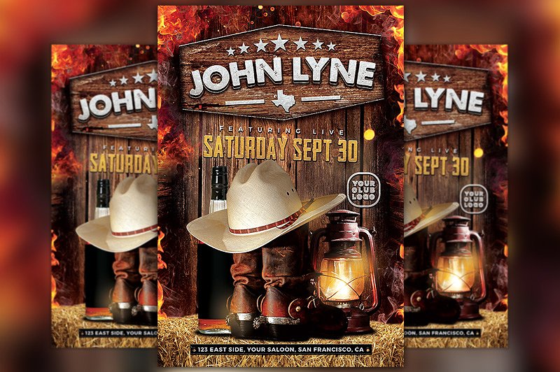 乡村艺术家活动传单模板 Country Artist Event Flyer Template