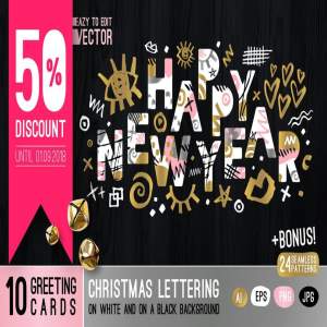 2018新年圣诞无缝背景素材下载[AI，PNG, EPS，JPG]